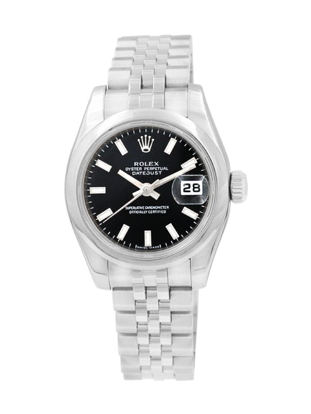 Rolex 26mm Datejust Stainless Steel Ladies Watch 179160 Black Dial Year 2006
